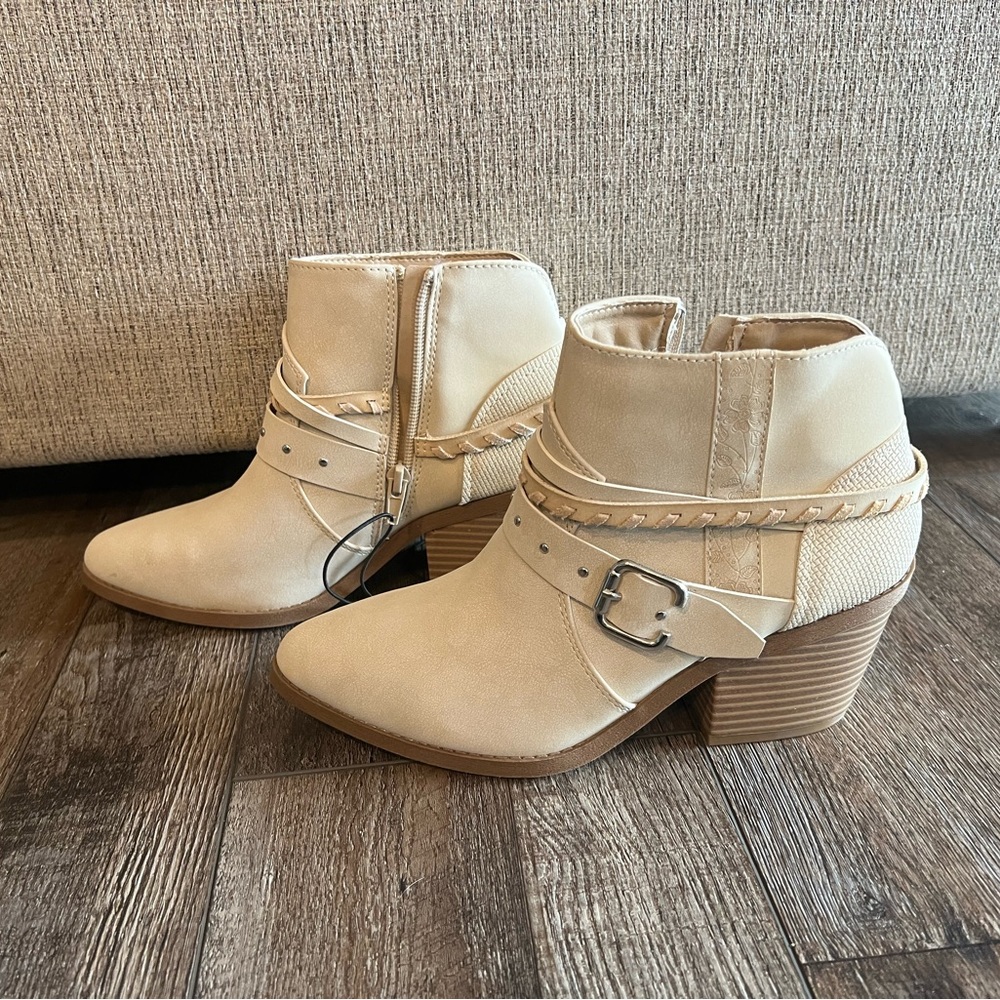 Maurices Tan Ankle Booties with Western Flair